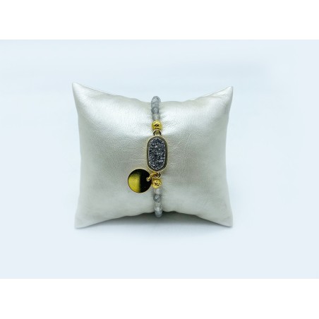 BRACCIALE IN AGATA CON ELEMENTO IN DRUSA