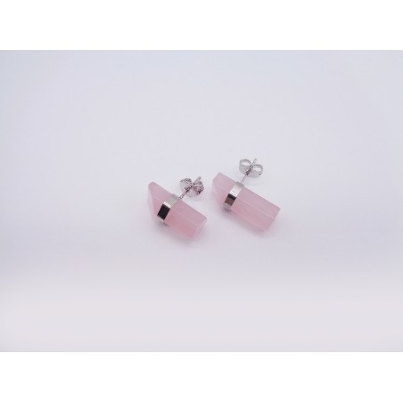 ORECCHINI IN QUARZO ROSA