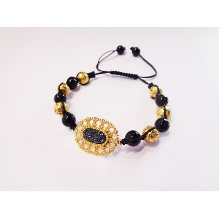 BRACCIALE IN OSSIDIANA NERA