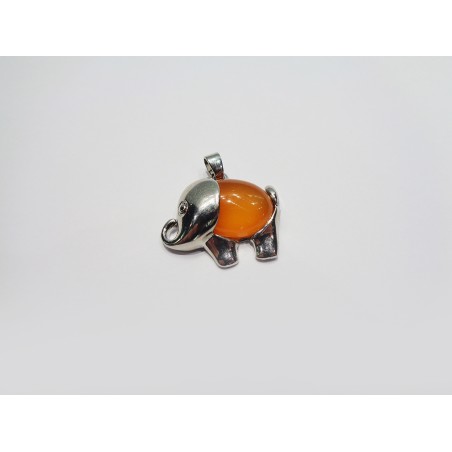 CIONDOLO ELEFANTE IN AGATA ARANCIO