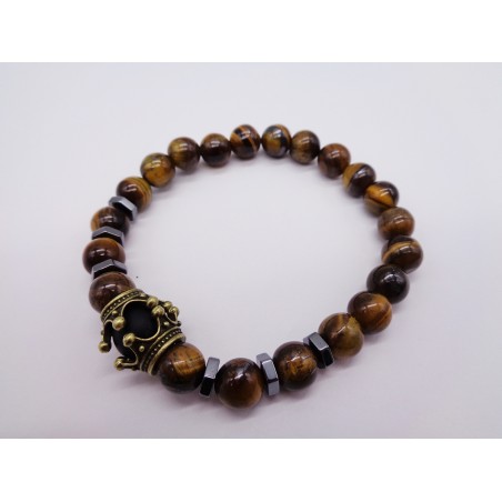 BRACCIALE IN OCCHIO DI TIGRE CON ELEMENTO