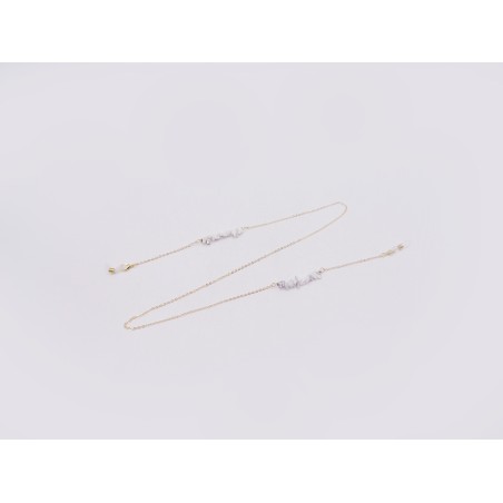 CATENINA PER OCCHIALI IN PIETRA HOWLITE BIANCA