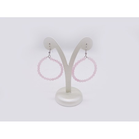 ORECCHINI IN QUARZO ROSA