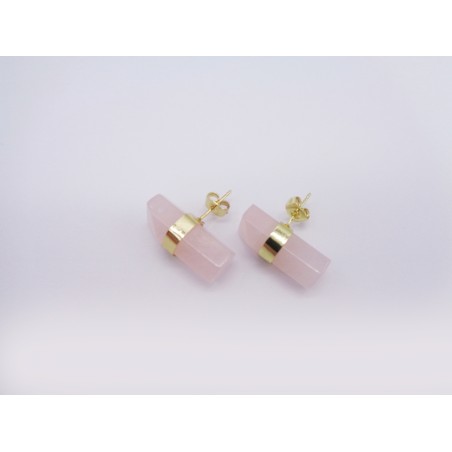 ORECCHINI IN QUARZO ROSA