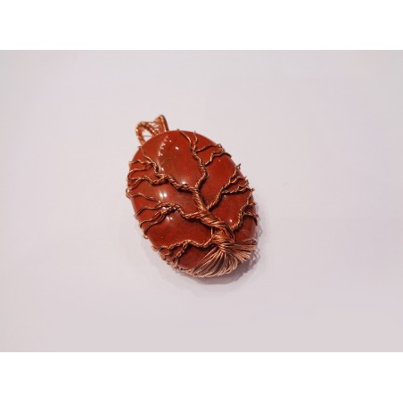 CIONDOLO IN DIASPRO ROSSO CON ALBERO DELLA VITA