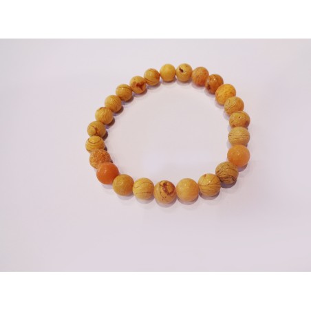 BRACCIALE IN PIETRE NATURALI CON ELEMENTO IN AMBRA