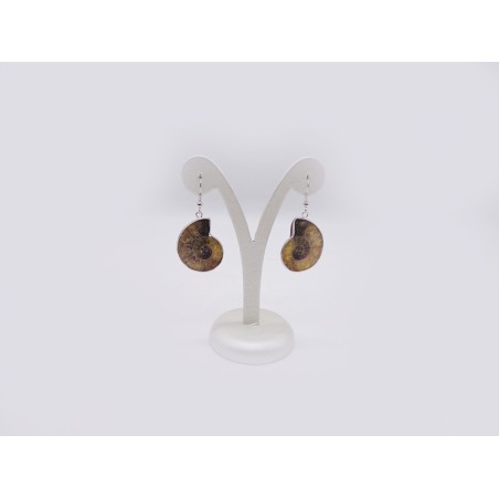 ORECCHINI CON AMMONITE FOSSILE