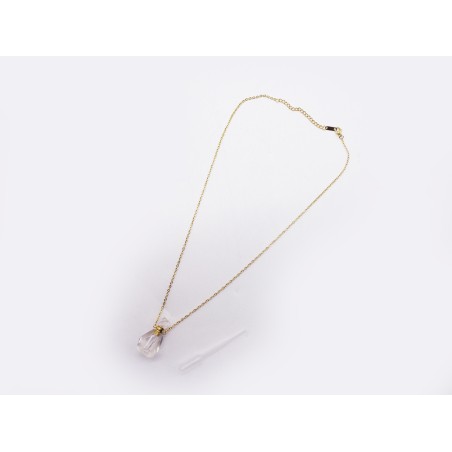 CATENINA CON CIONDOLO PORTAPROFUMO IN CRISTALLO DI ROCCA