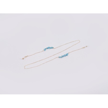 CATENINA PER OCCHIALI CON PIETRE IN TURCHESE