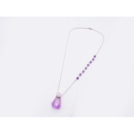 COLLANA CON CIONDOLO PORTAPROFUMO IN AMETISTA