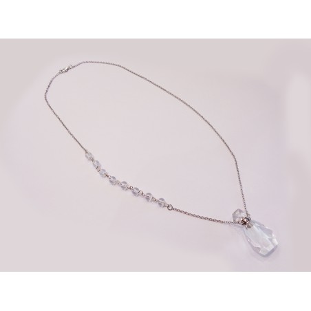COLLANA CON CIONDOLO PORTAPROFUMO IN CRISTALLO DI ROCCA