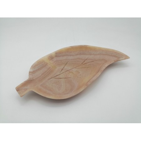 VASSOIO A FOGLIA IN ONICE ARANCIO