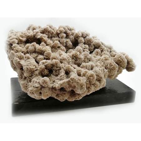 MINERALE ROSA DEL DESERTO CON BASE IN MARMO LABRADOR BLUE