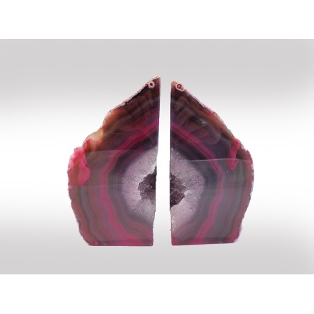 COPPIA DI GEODI FERMALIBRI IN AGATA