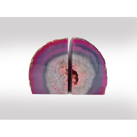 COPPIA DI GEODI FERMALIBRI IN AGATA