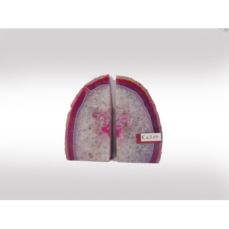 COPPIA DI GEODI FERMALIBRI IN AGATA