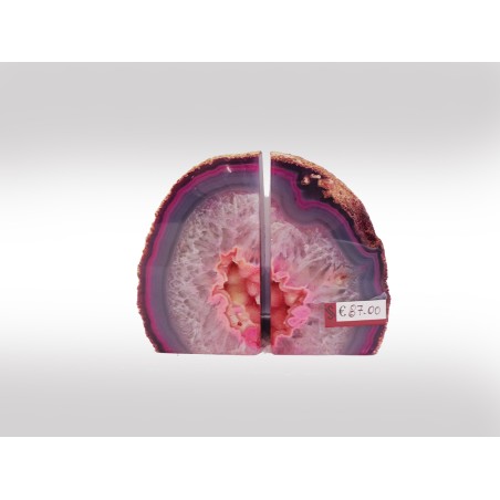 COPPIA DI GEODI FERMALIBRI IN AGATA