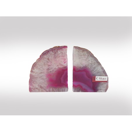 COPPIA DI GEODI FERMALIBRI IN AGATA