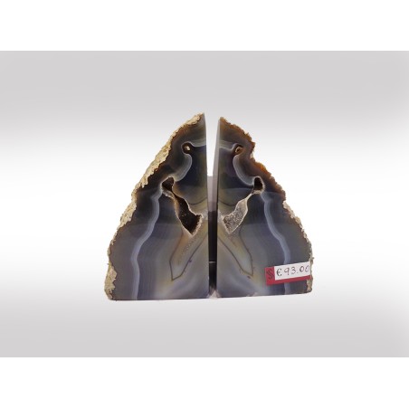 COPPIA DI GEODI FERMALIBRI IN AGATA