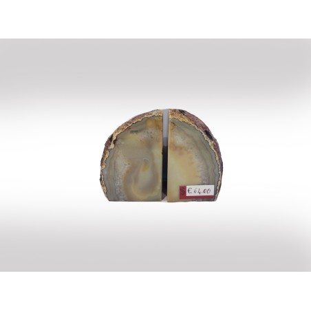 COPPIA DI GEODI FERMALIBRI IN AGATA