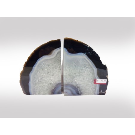 COPPIA DI GEODI FERMALIBRI IN AGATA