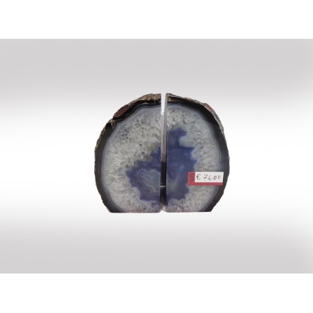 COPPIA DI GEODI FERMALIBRI IN AGATA