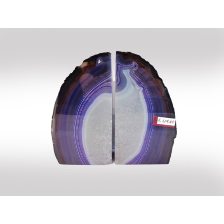 COPPIA DI GEODI FERMALIBRI IN AGATA