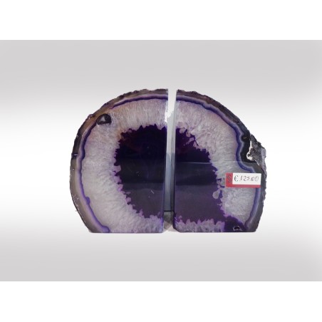 COPPIA DI GEODI FERMALIBRI IN AGATA