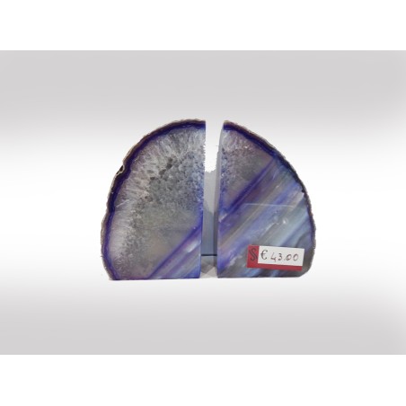 COPPIA DI GEODI FERMALIBRI IN AGATA