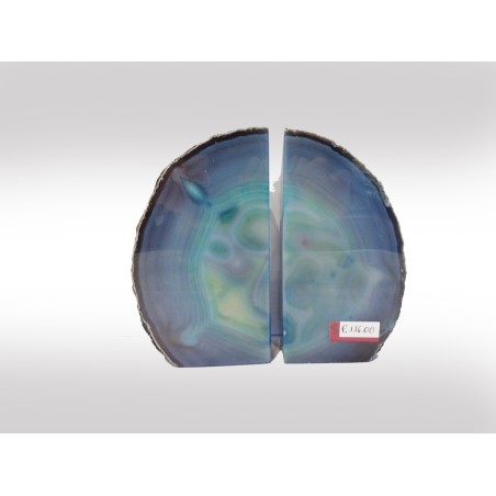 COPPIA DI GEODI FERMALIBRI IN AGATA