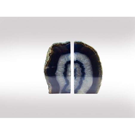 COPPIA DI GEODI FERMALIBRI IN AGATA