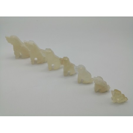 FAMIGLIA CANE IN ONICE BIANCO