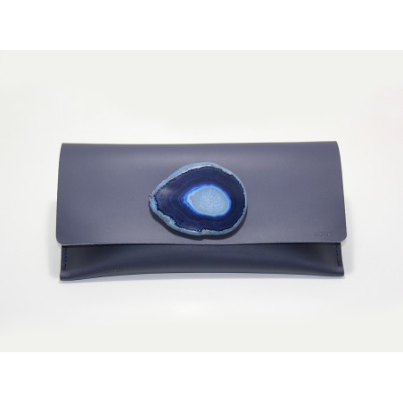 POCHETTE BLUE MARINO CON AGATA BLU