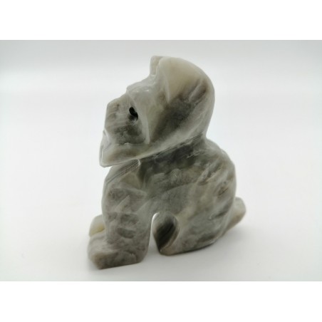 CANE SEDUTO IN MARMO GRIGIO