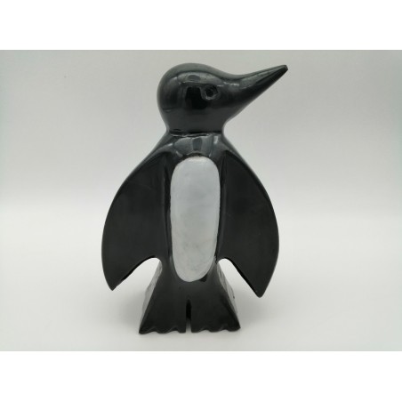 PINGUINO IN MARMO NERO E BIANCO