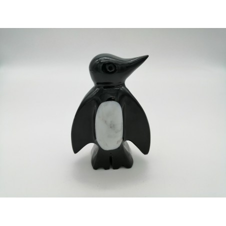 PINGUINO IN MARMO NERO E BIANCO