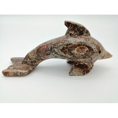 DELFINO IN TRAVERTINO ROSSO