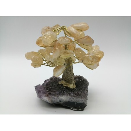 ALBERO DELLA VITA CON BASE DI AMETISTA E CHIPS DI CITRINO
