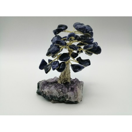 ALBERO DELLA VITA CON BASE DI AMETISTA E CHIPS DI SODALITE