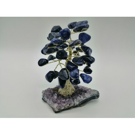 ALBERO DELLA VITA CON BASE DI AMETISTA E CHIPS DI SODALITE