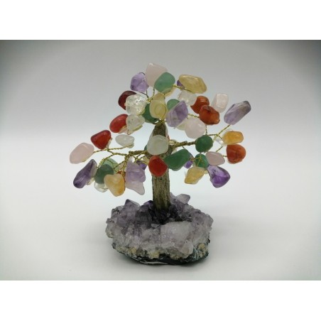 ALBERO DELLA VITA CON BASE DI AMETISTA E CHIPS DI TORMALINA NERA