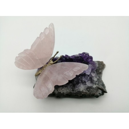 FARFALLA AMETISTA/QUARZO ROSA
