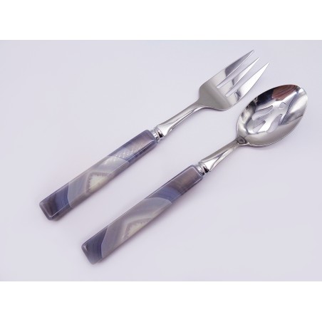 SET INSALATA IN AGATA GRIGIA