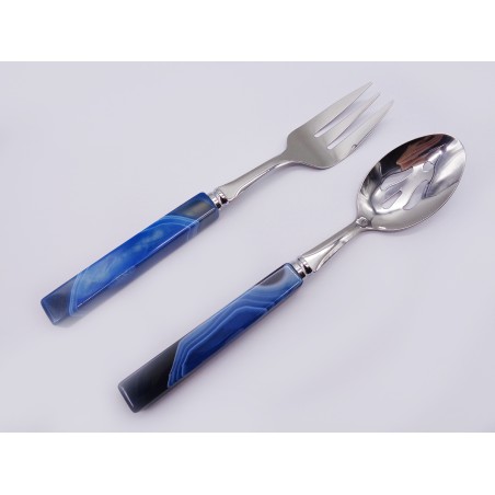 SET INSALATA IN AGATA BLU