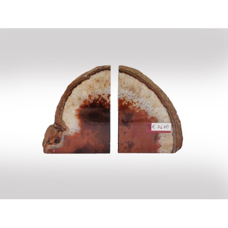 COPPIA DI GEODI FERMALIBRI IN AGATA