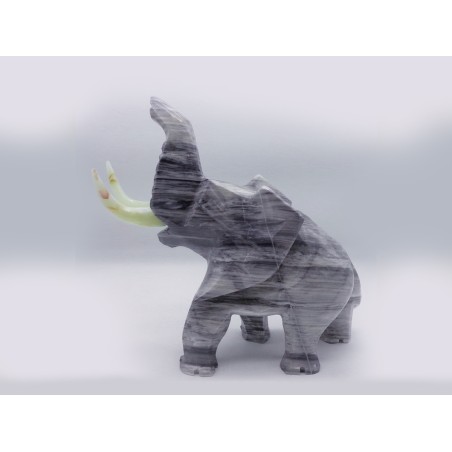 ELEFANTE IN MARMO GRIGIO
