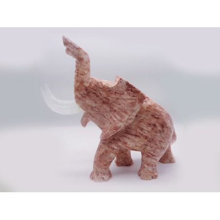ELEFANTE IN MARMO ROSA