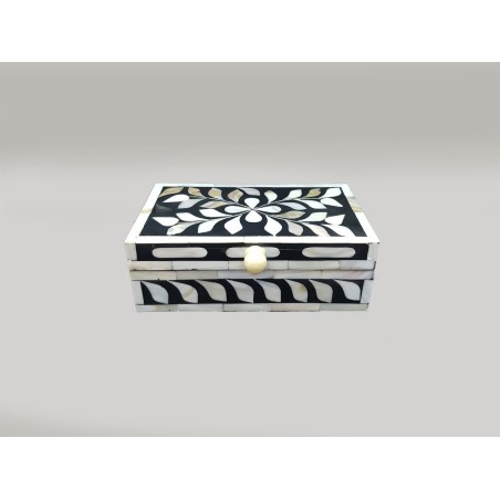 SCATOLA RETTANGOLARE NERO E MADREPARLA