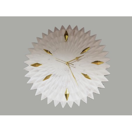 OROLOGIO INDIAN WHITE MARBLE CON FOGLIE DORATE