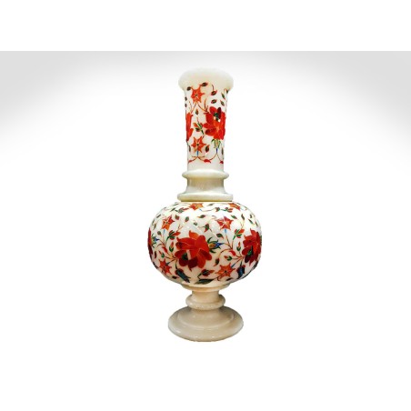 MARBLE RED FLOWER VASE